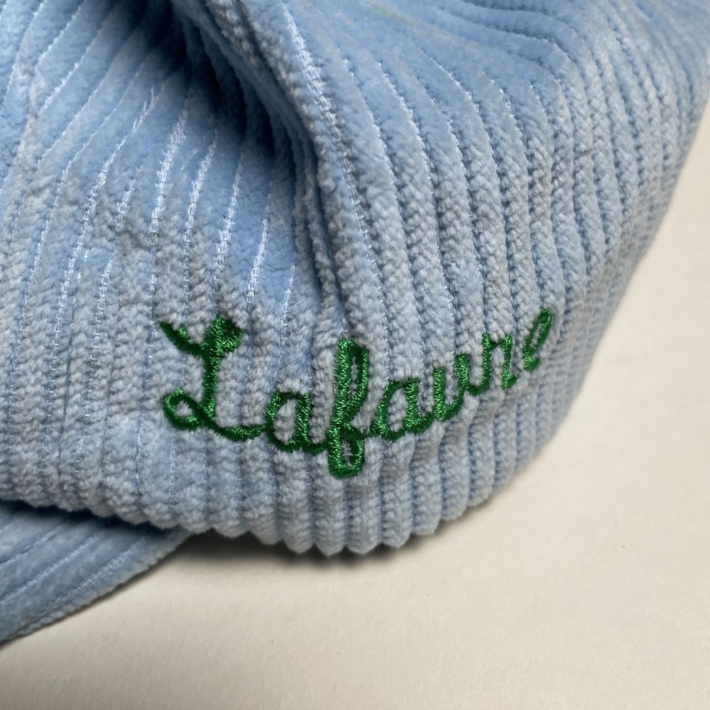 Snap Light Blue Corduroy Hat with Orange Embroidery - Picture 3 of 6